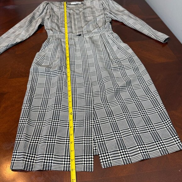vtg Nipon Boutique‎ Dress Sz 4 Black White Silk Houndstooth Neiman Marcus - Picture 8 of 11